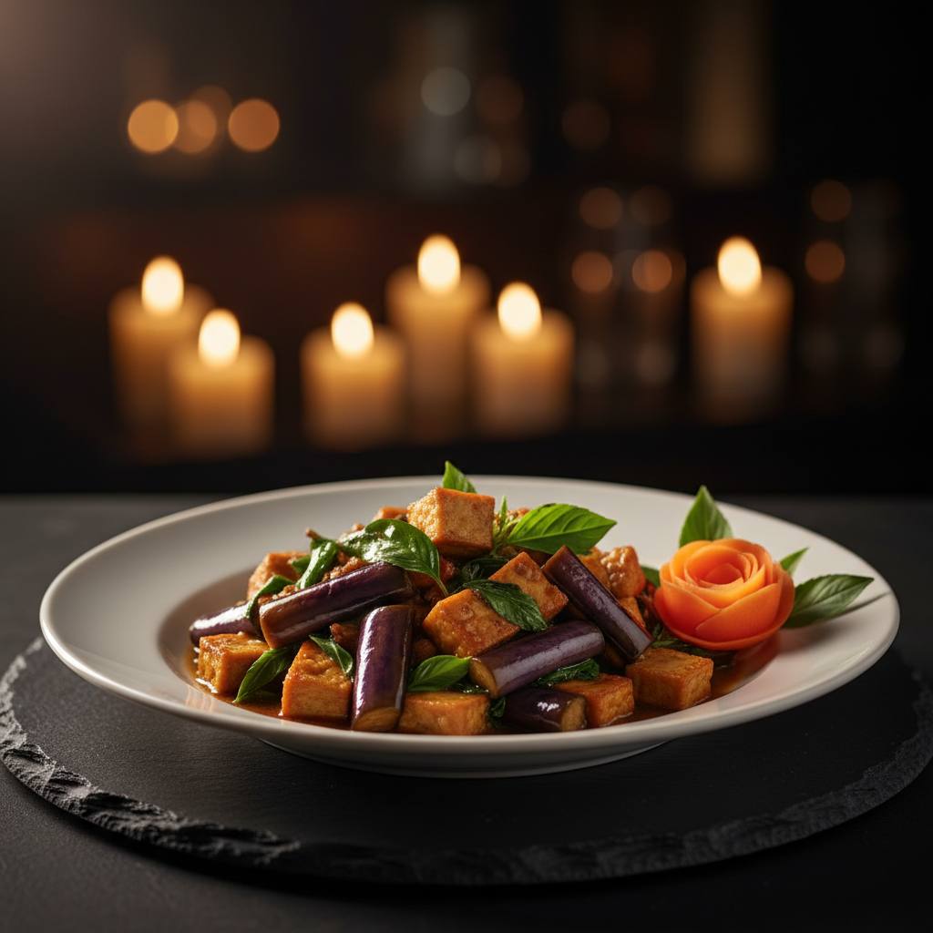 Eggplant with Basil and Tofu
